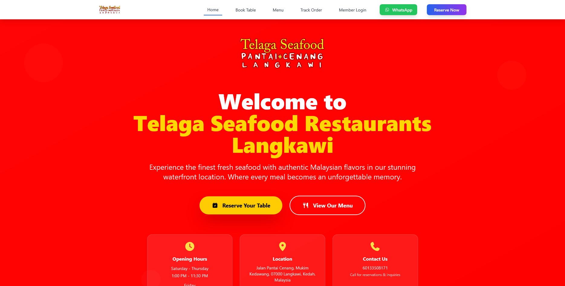 Telaga Seafood Smart Reservation Platform